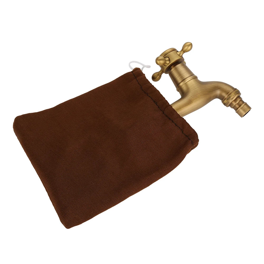 Vintage Solid Brass Single Handle Faucet Washing Machine Wall Mounted