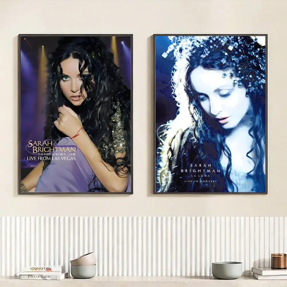 Singer S-Sarah Brightman Poster HD Self Adhesive Waterproof Wall Art Ideal for Home Office Dorm Bedroom Great Gift Peaceful Pleasures Health and Wellness