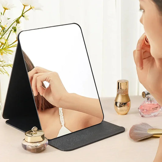 Portable Tri-Fold Desktop Makeup Mirror | Freestanding Vanity Folding Makeup Mirror Peaceful Pleasures Health and Wellness