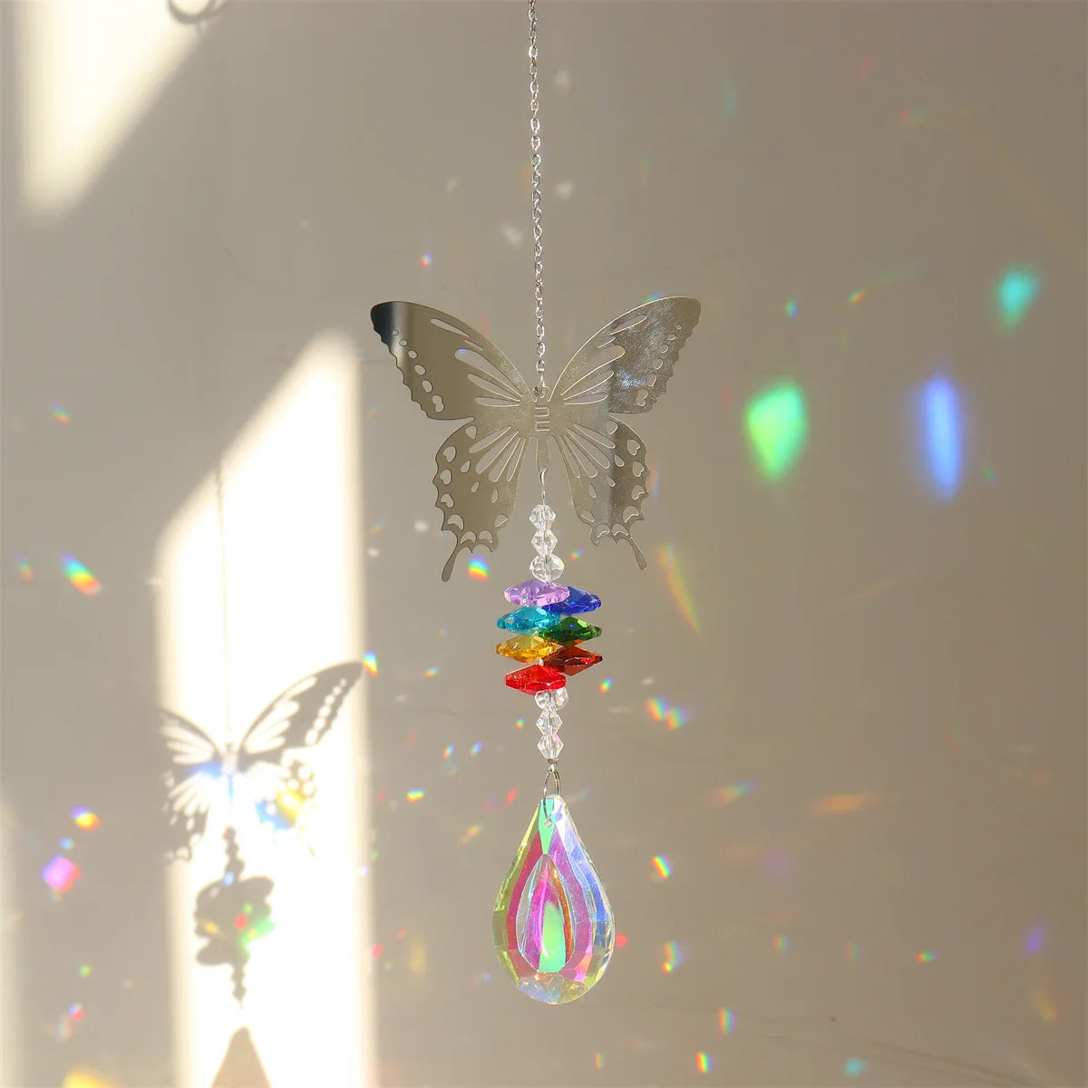 Hummingbird Animal Shaped Metal Sun Catcher Pendant Simple and Creative Home Homestay Bedroom Wall Atmosphere Decoration Peaceful Pleasures Health and Wellness D