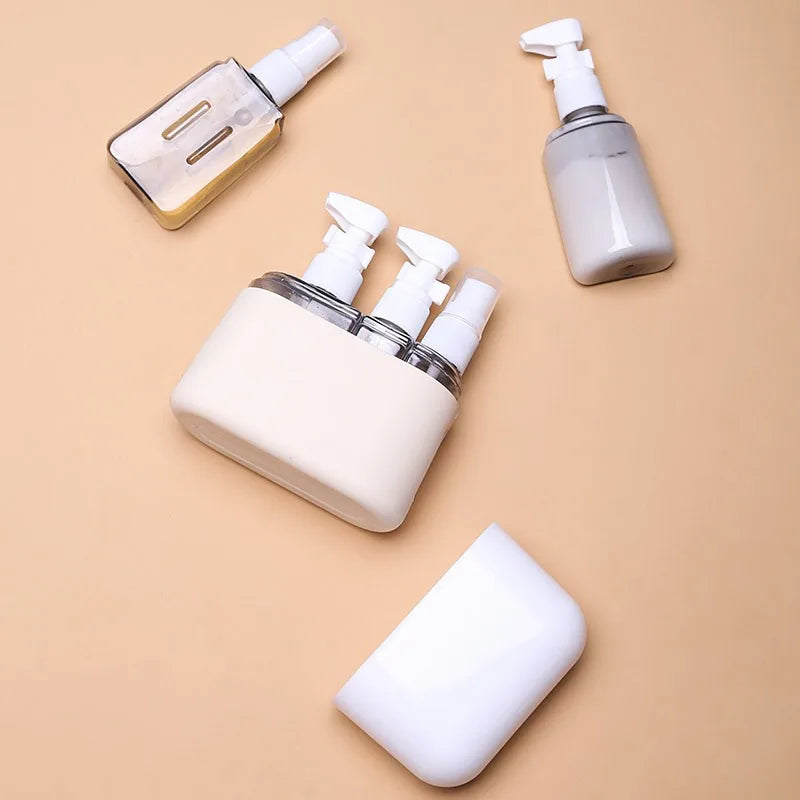 3PCS SET 50ml&100ml Travel Bottle Set Shampoo Shower Gel Hand Soap Cosmetic Moisture Body Empty Bottle Travel Kit Accessories Peaceful Pleasures Health and Wellness
