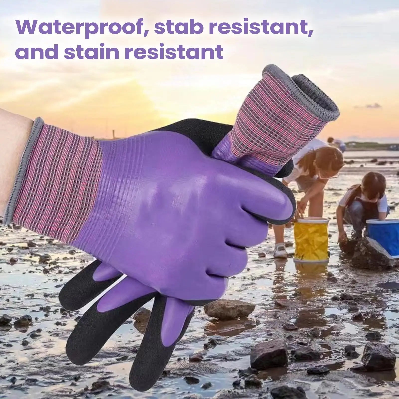 Waterproof Latex Safety Gloves, Non-Slip Elastic Work Mitts For Women Cleaning Kitchen Cooking Gardening drop shipping Peaceful Pleasures Health and Wellness