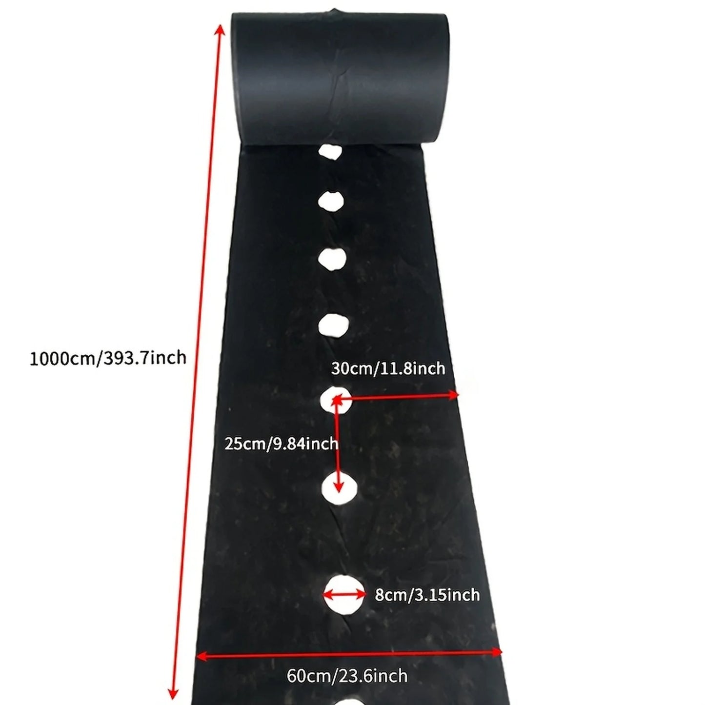 Black Weed Control Mulch Cloth with Planting Holes – 60cm×10m