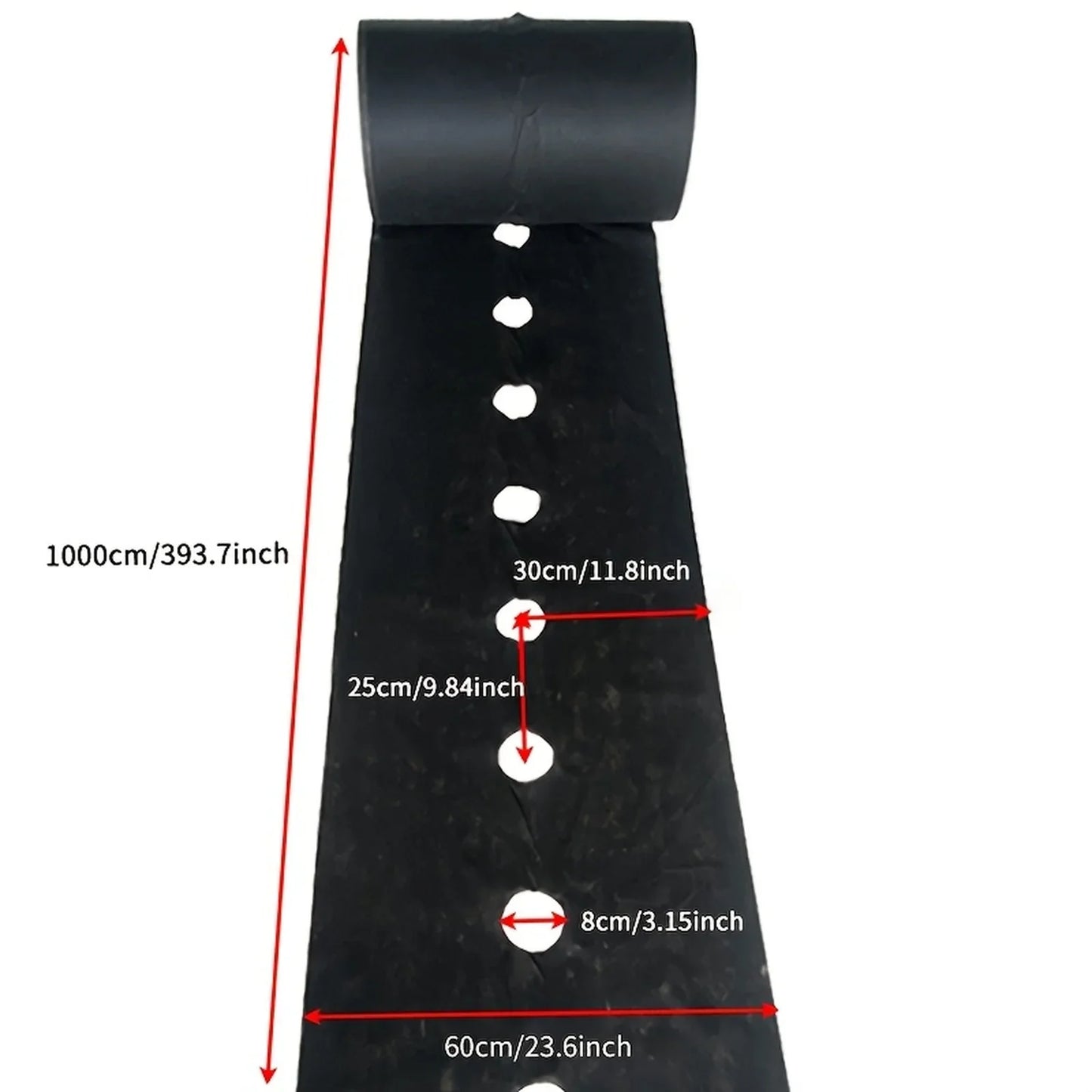 Black Weed Control Cloth with Planting Holes – 60cm x 10m