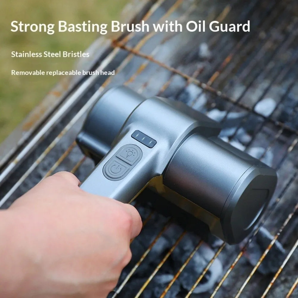 Electric BBQ Grill Cleaning Brush | LED, Rechargeable, 3 Heads