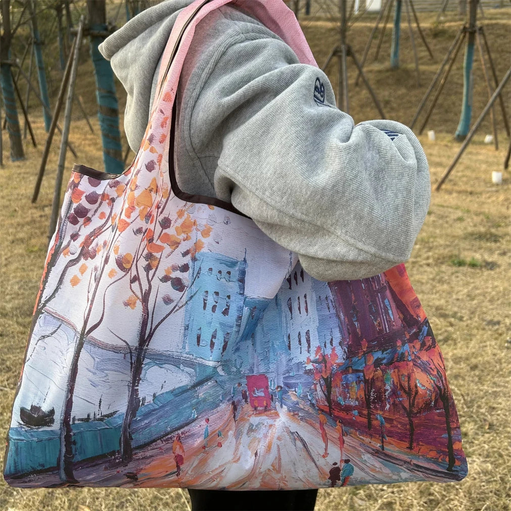 Large Foldable Reusable Nylon Shopping Bag – Travel Tote