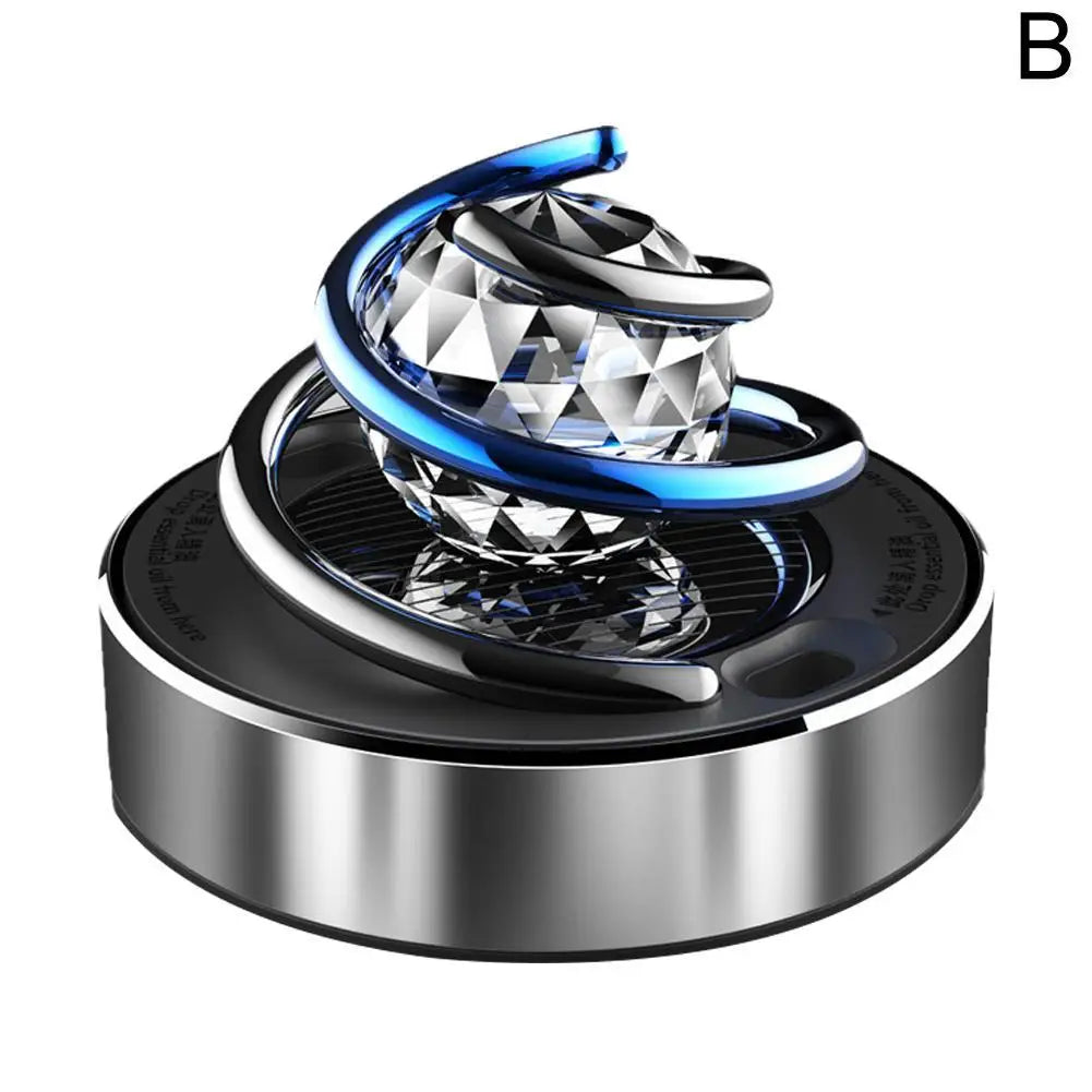 Solar Rotating Car Air Freshener | Rhinestone Aromatherapy Diffuser