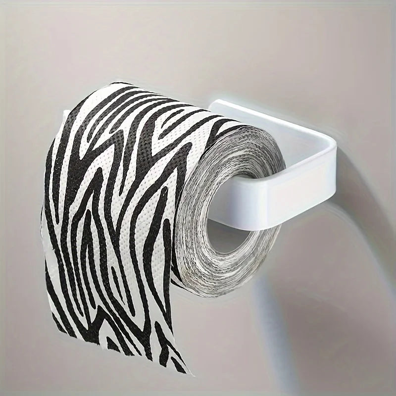 Self-Adhesive Black Toilet Paper Holder – No-Drill Wall Mount