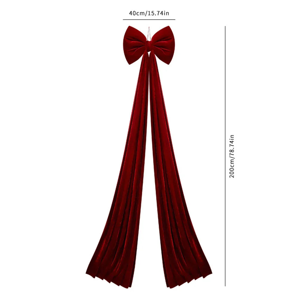 Large Velvet Christmas Bow for Tree, Garland & Table Decor