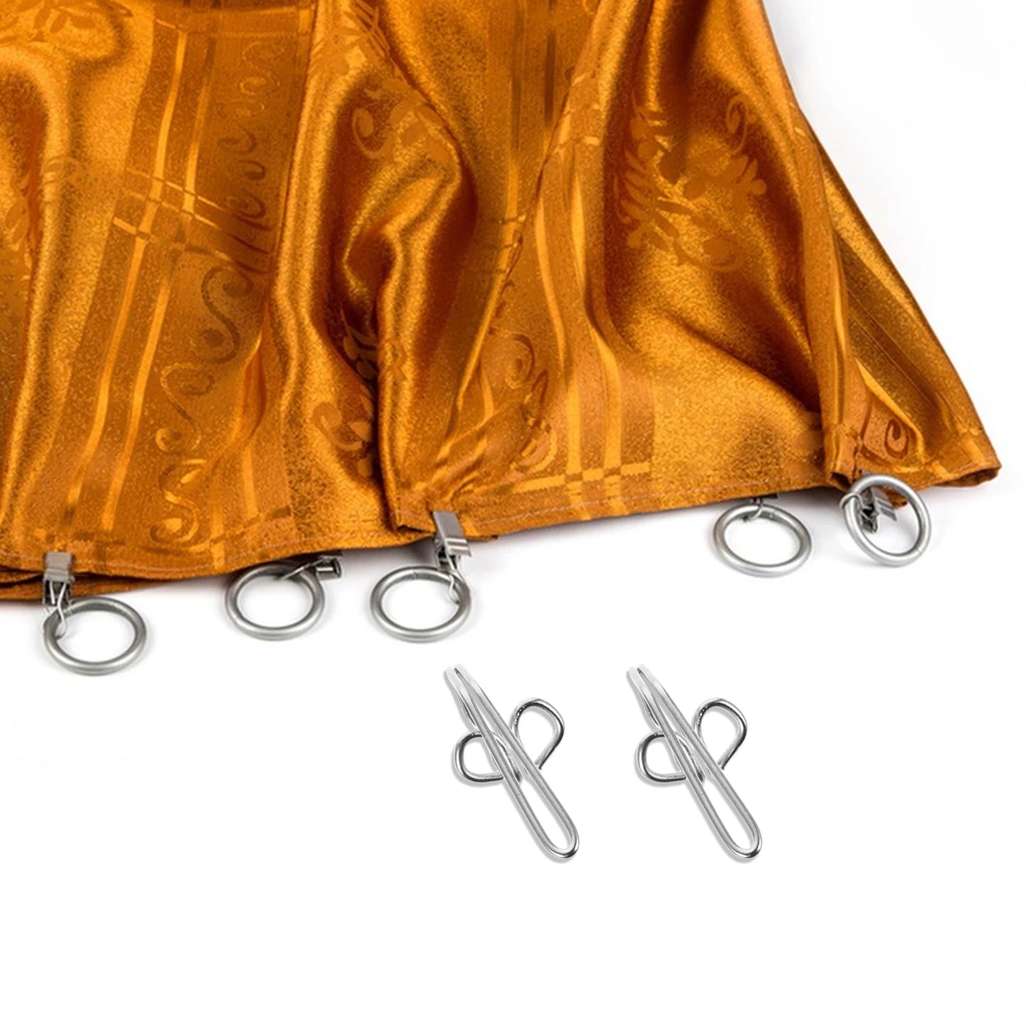 30pcs Silver Curtain Hooks Metal Shower Wave Curtains Adhesive Tape Window Drapery Rings Heavy Sheers Stylish Design Secure Hold Peaceful Pleasures Health and Wellness