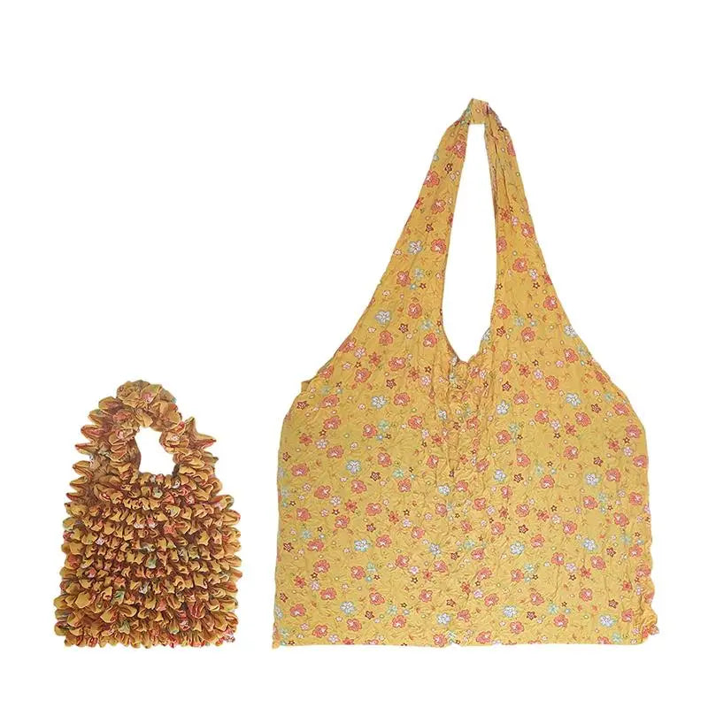 Foldable Pleated Stretch Shopping Bag | Large Capacity Tote
