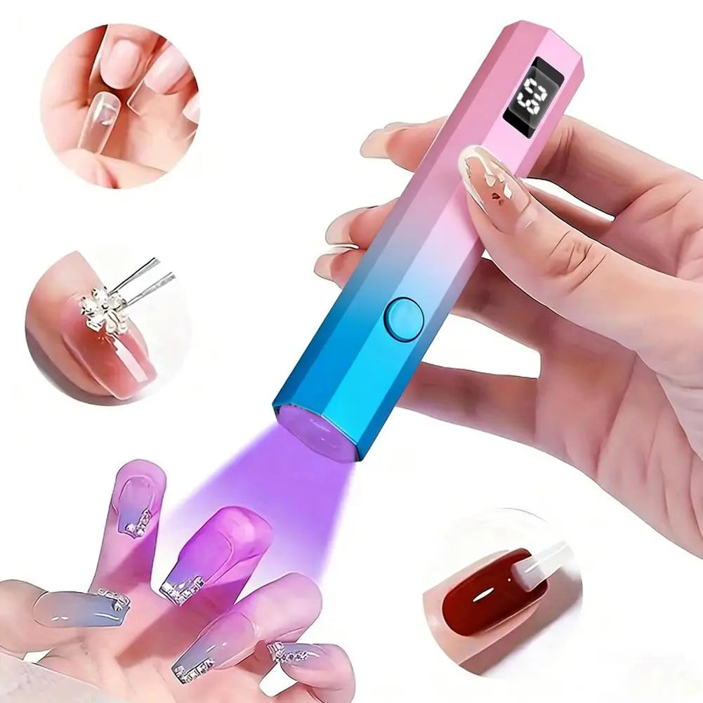 Portable Mini UV Nail Lamp with LCD Display – Cordless Rechargeable Gel Polish Dryer for Home & Salon Peaceful Pleasures Health and Wellness