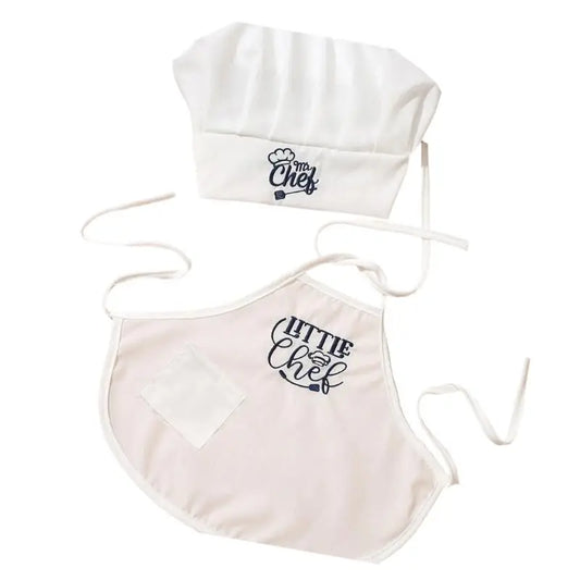 Baby Cook Apron & Hat Set | Newborn Photography Costume Baby Photo Costume Peaceful Pleasures Health and Wellness