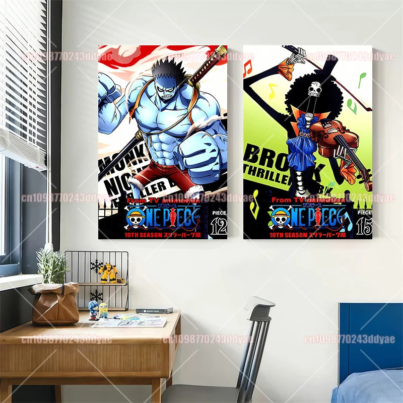 Classic Anime Dragon Ball Characters Luffy Zoro Nami Robin Canvas Painting Poster Suitable for Fashion Wall Art Oil Painting Peaceful Pleasures Health and Wellness