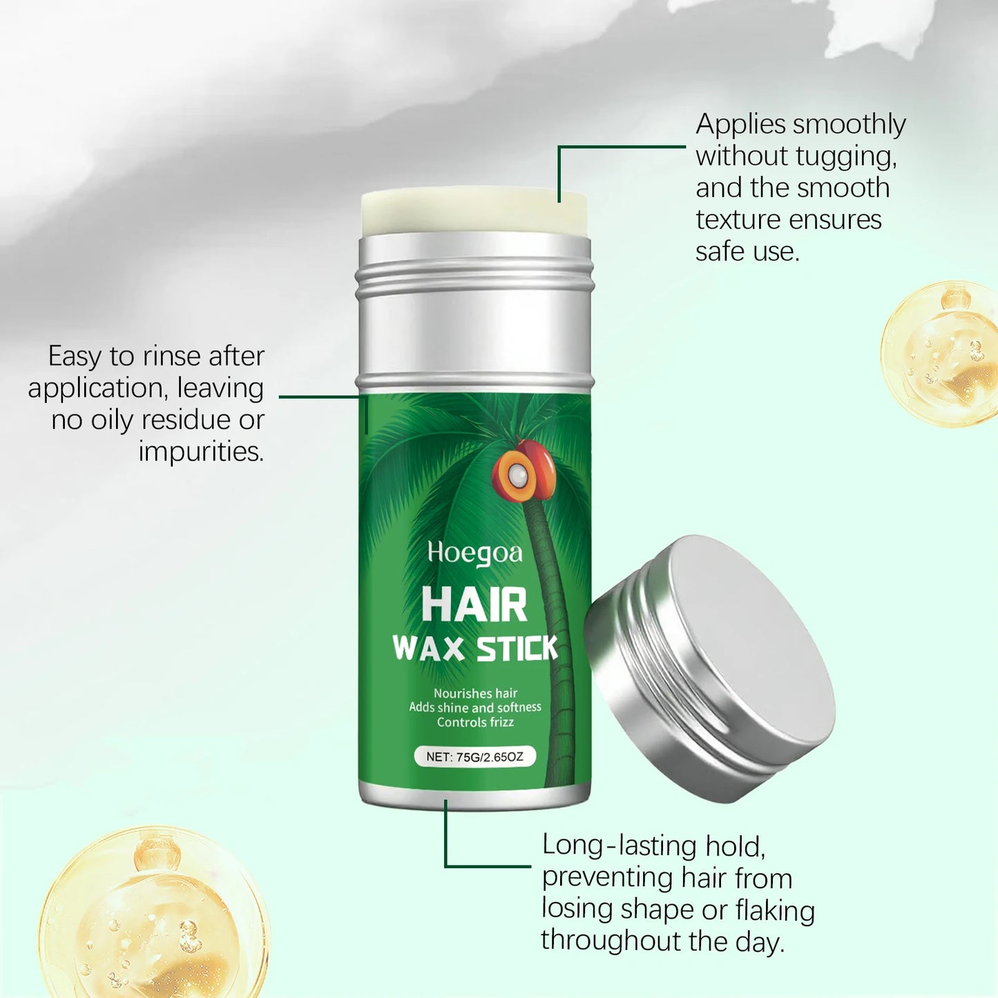 Strong Hold Hair Wax Stick – Anti-Frizz & Edge Control