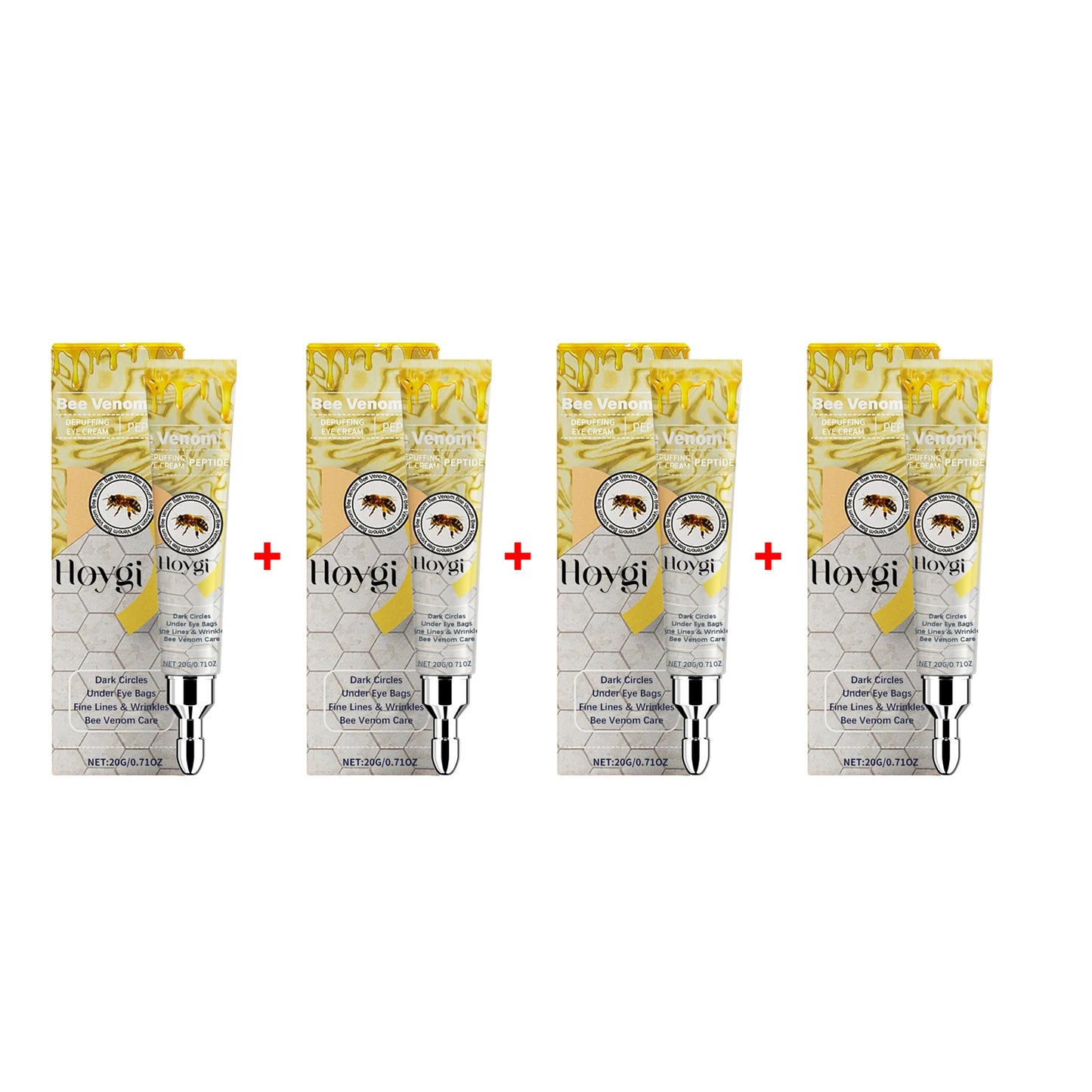 Bee Venom Eye Serum for Eliminate Eye Swelling Remove Eyes Bags Anti Dark Circles Puffiness Brighten Lifting Eye Cream Stick 20g Peaceful Pleasures Health and Wellness 4 X 20g boxed