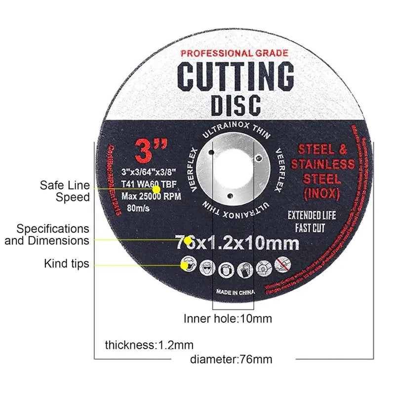A36T-24Pack Cutting Discs, Cutting Disc 76 Mm, Cutting Disc 76 Mm Wood And Metal, Serrated Disc 76 Mm Peaceful Pleasures Health and Wellness