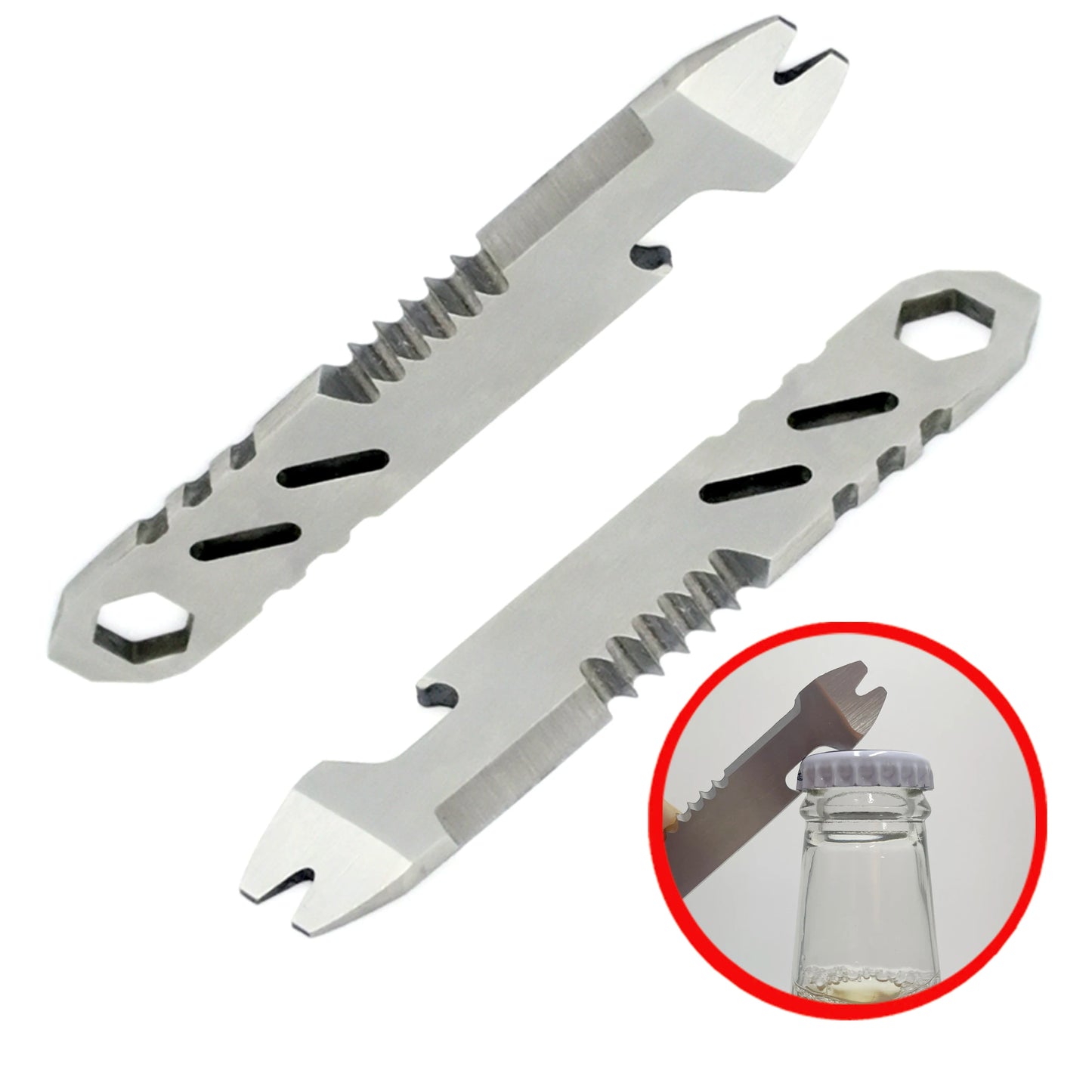 Mighty Bar Pocket Knife & Bottle Opener - Heavy Duty Stainless Steel Keychain, Edc Multitool For Everyday Carry Peaceful Pleasures Health and Wellness