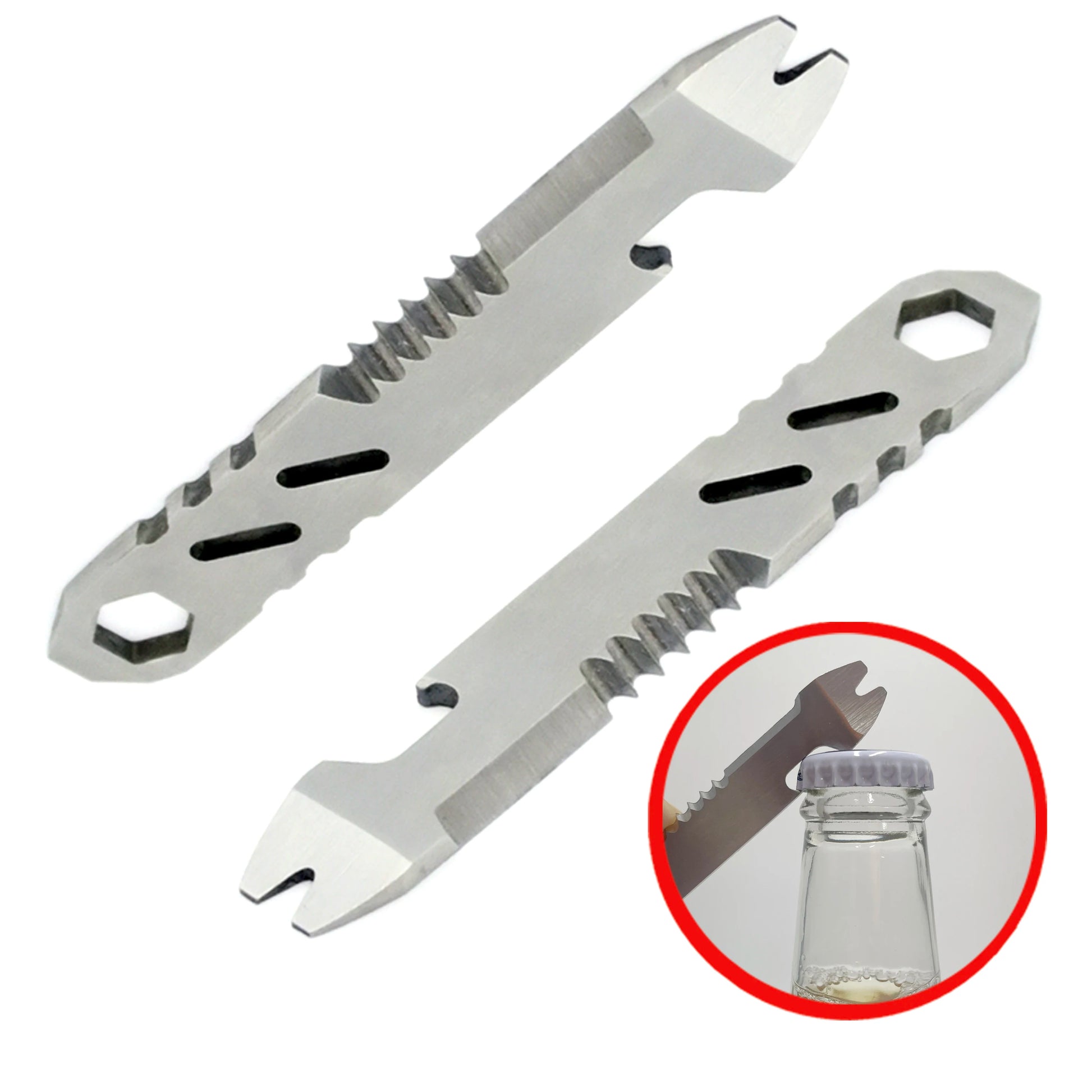 Mighty Bar Pocket Knife & Bottle Opener - Heavy Duty Stainless Steel Keychain, Edc Multitool For Everyday Carry Peaceful Pleasures Health and Wellness