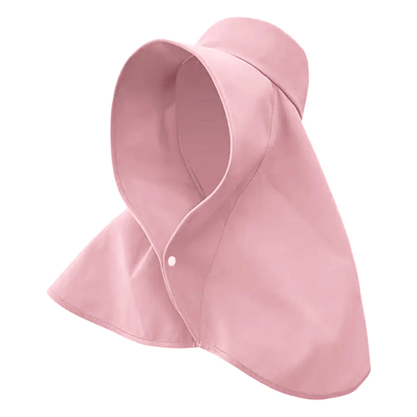 Women Sun-Protection Fisherman Hat Wide Brim Neck Cover UPF50+ Anti UV Ponytail Design Peaceful Pleasures Health and Wellness Pink