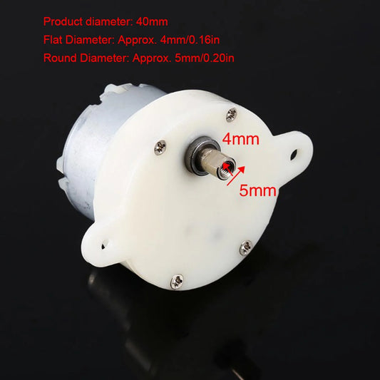 12v DC Motor High 12v DC Motor Slow Speed Electric Motor/ 3RPM 4mm Shaft Diameter Micro Motor Slow Down Mute Motor Peaceful Pleasures Health and Wellness A