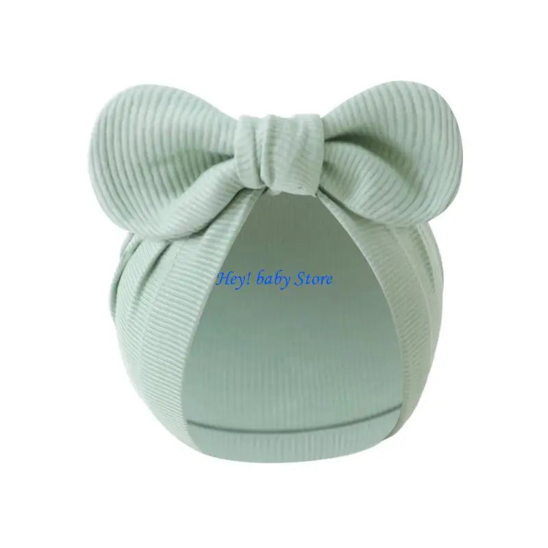 Newborn Bowknot Bonnet Hat | Soft Cotton Cap 0–3 Months