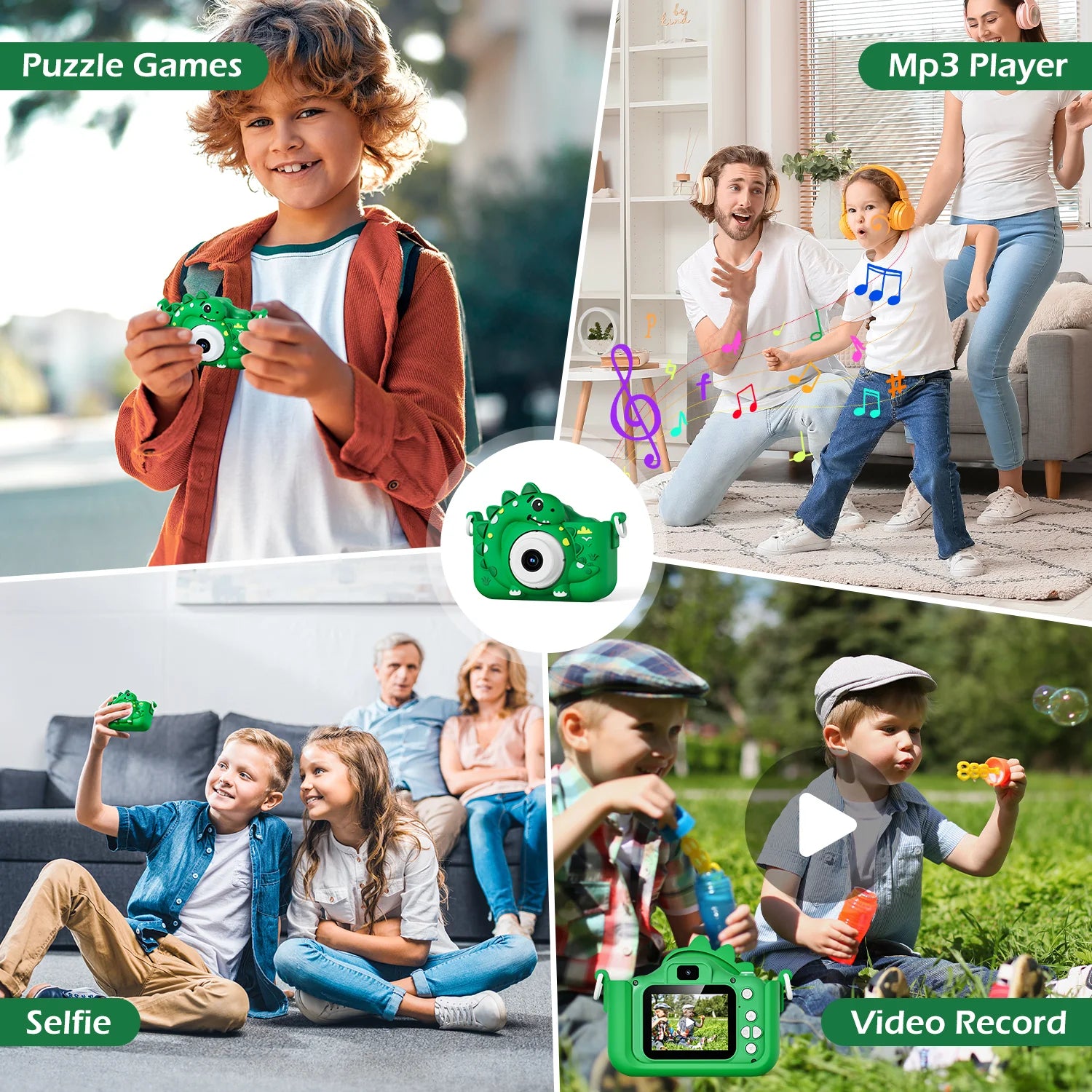 Kids Digital Camera with 32GB Card Dinosaur Mini Camera Toys 1080P HD Vlogging Photography Camera for Christmas Birthday Gifts Peaceful Pleasures Health and Wellness