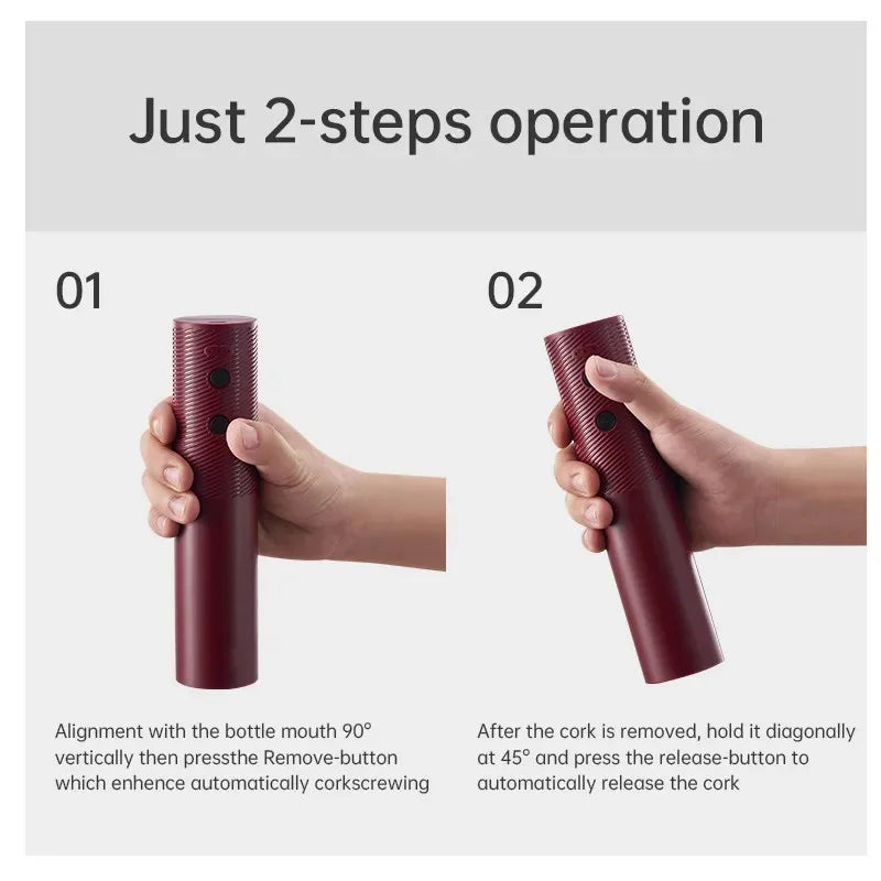 One-click Button Electric Wine Bottle Opener Automatic Corkscrew USB Rechargeable Wine Opener Wine Tools Bar Kitchen Products Peaceful Pleasures Health and Wellness