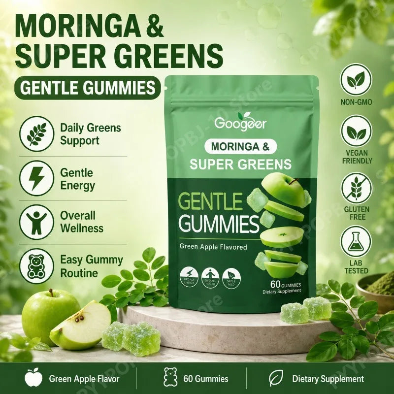 Googeer Moringa Super Greens Gummies | Green Apple | 60ct