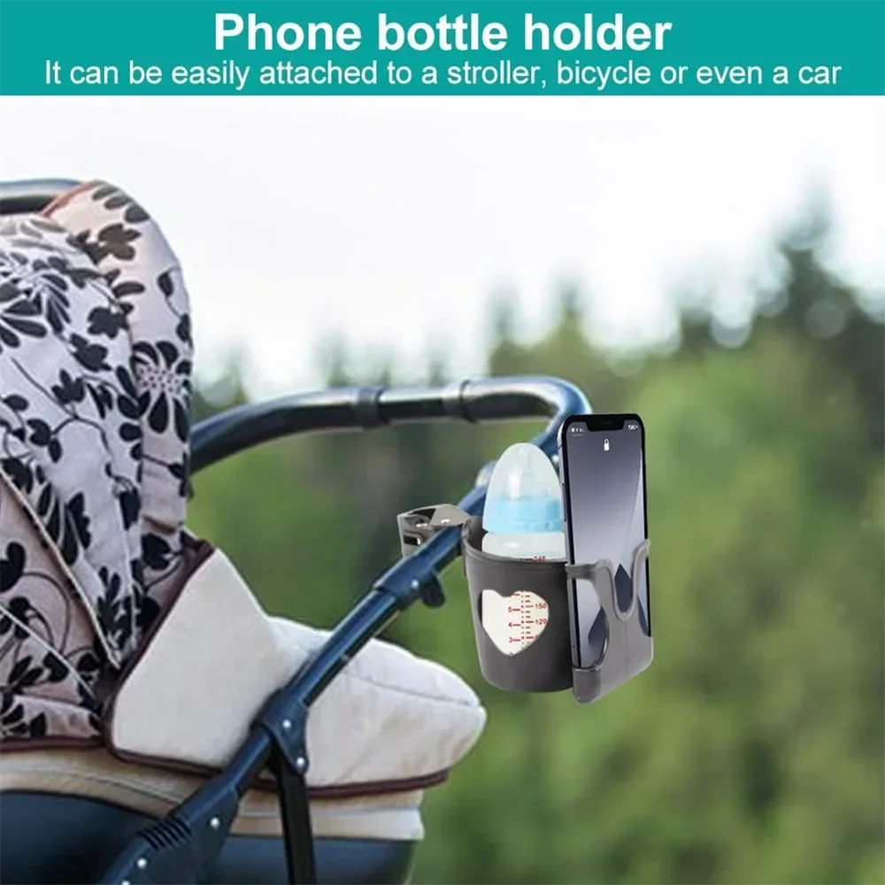 2-in-1 Baby Stroller Cup & Phone Holder | Clip-On Mount