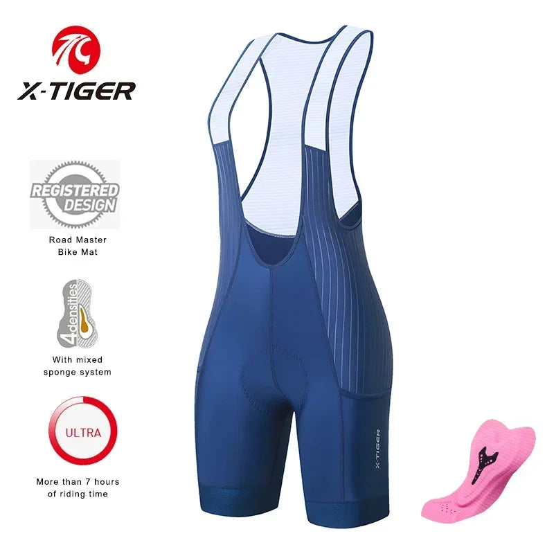 X-TIGER Women's Cycling Bib Shorts – Breathable, ST-MULTI Pad