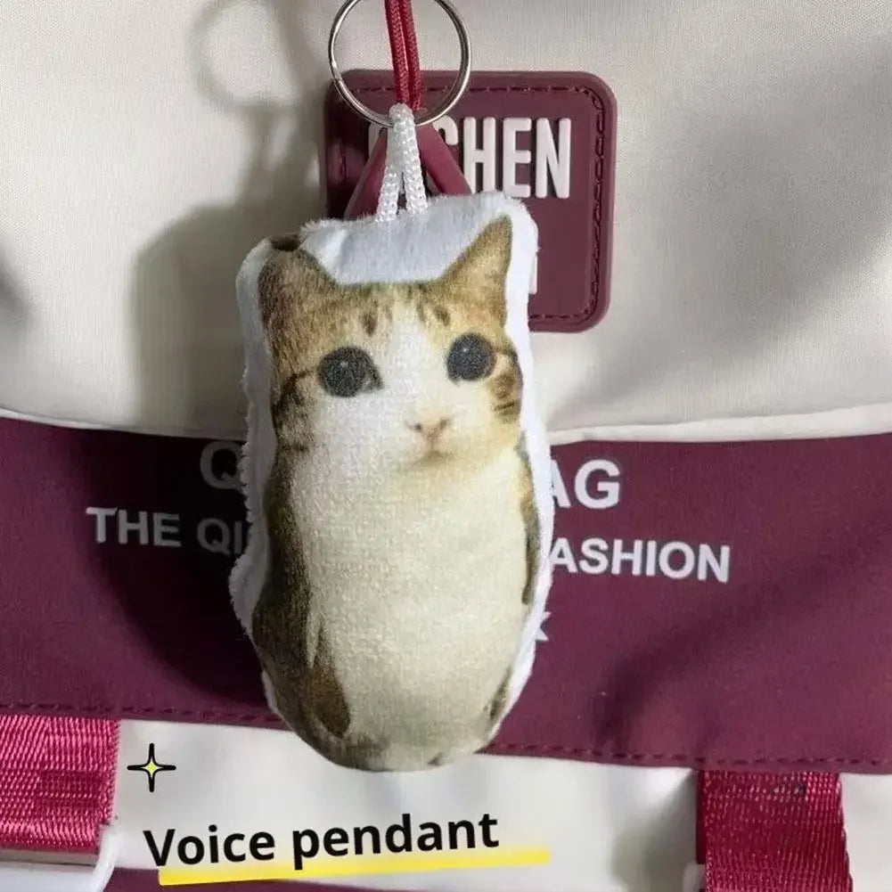 Cat Voice Keychain Toy Sound Hanging Decompression Reverses German Kitten Voice Pendant With Sound Plush Pendant Cute Pet Gift Peaceful Pleasures Health and Wellness