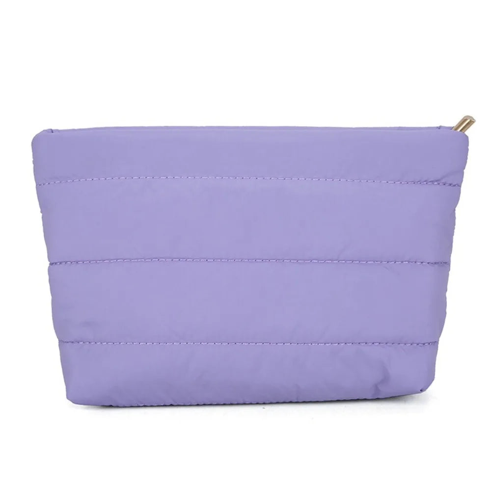 Quilted Cosmetic Bag – Large Travel Makeup Organizer with Zipper