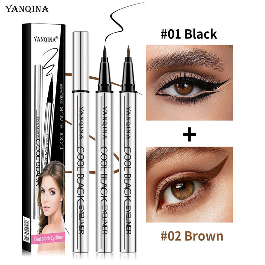 YANQINA Waterproof Liquid Eyeliner Pen – Black & Brown Liquid Eyeliner Pen Oasis Select 8634B-1 2