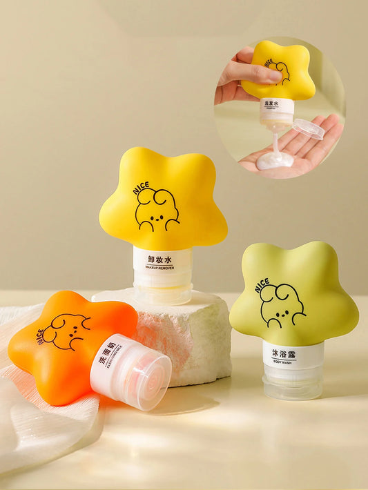 1Pack/3pcs‌ Portable Silicone Travel Refillable Bottles‌ for Shampoo Body Wash Lotion Face Cream are ‌Squeeze-style Containers Peaceful Pleasures Health and Wellness