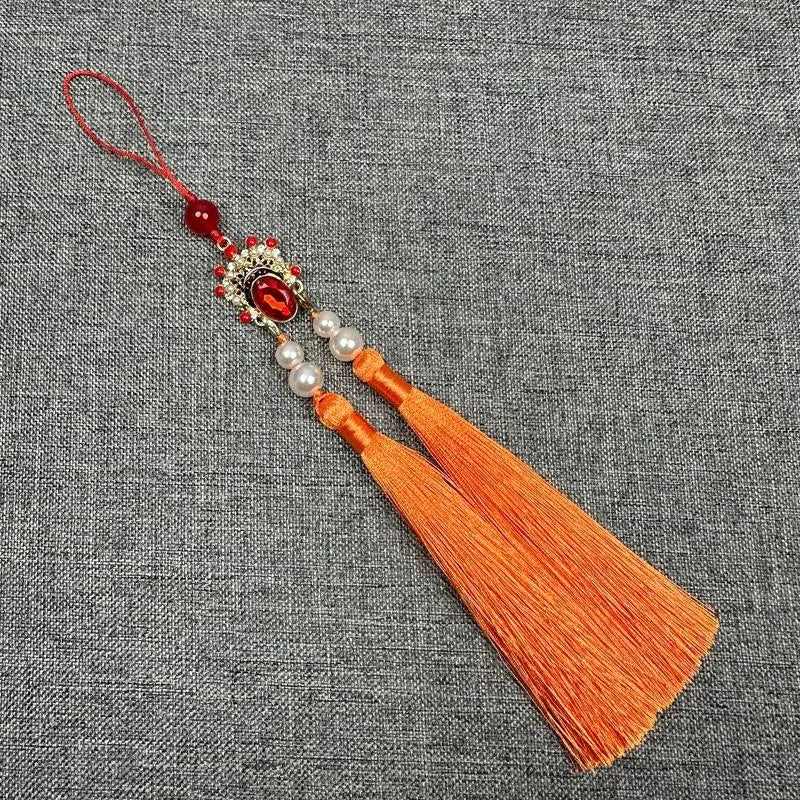 Antique Hanfu Tassel Pendant | Ethnic Cheongsam Décor 25cm