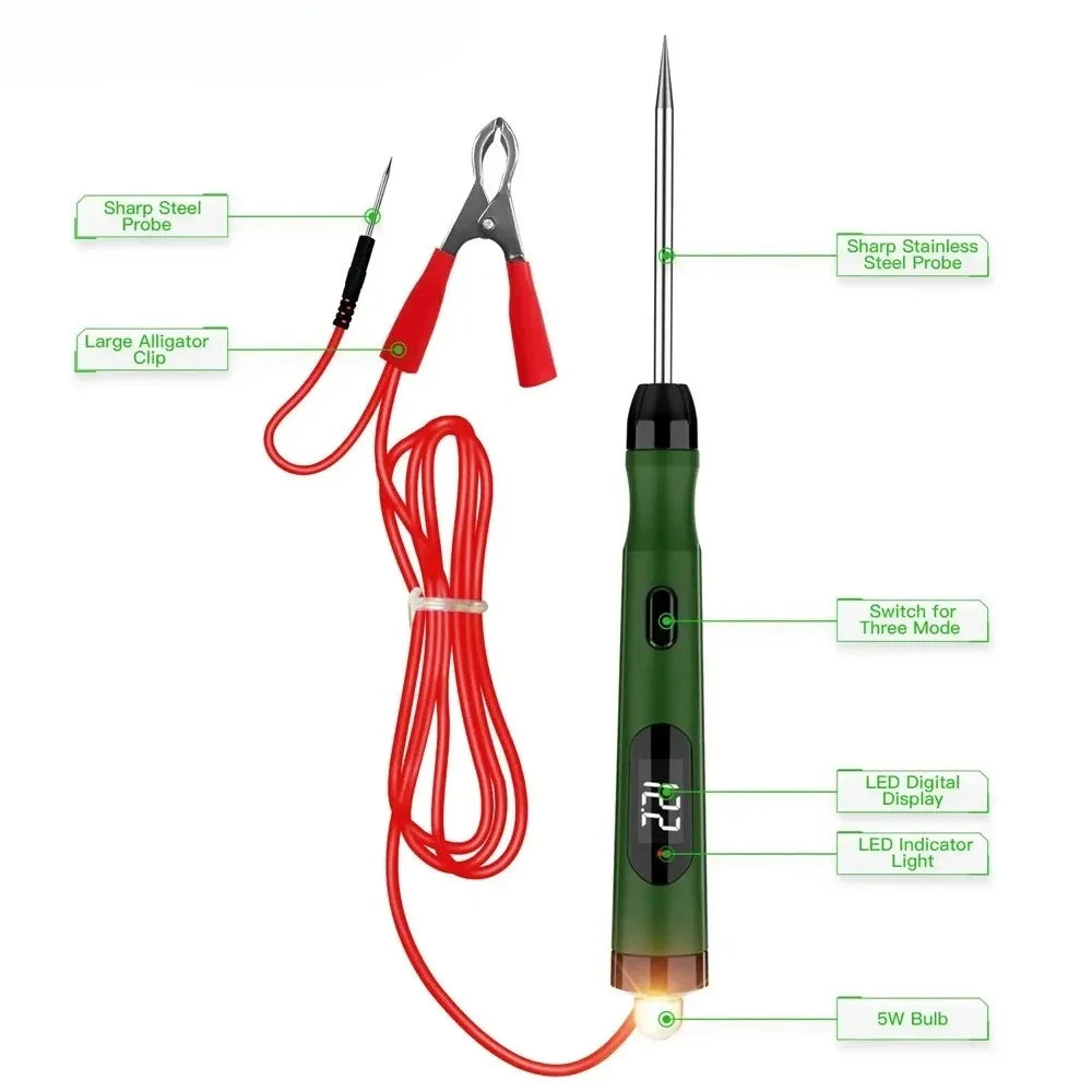 P50 Digital Car Circuit Tester Probe 5V-30V Voltage Test Pen Auto Electrical Diagnostic Tool for Garage Mechanic Repair Peaceful Pleasures Health and Wellness