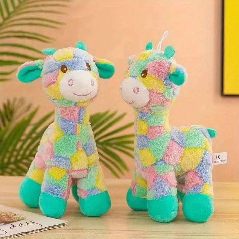 Soft Rainbow Giraffe Plush Toy – Stuffed Animal Gift & Décor