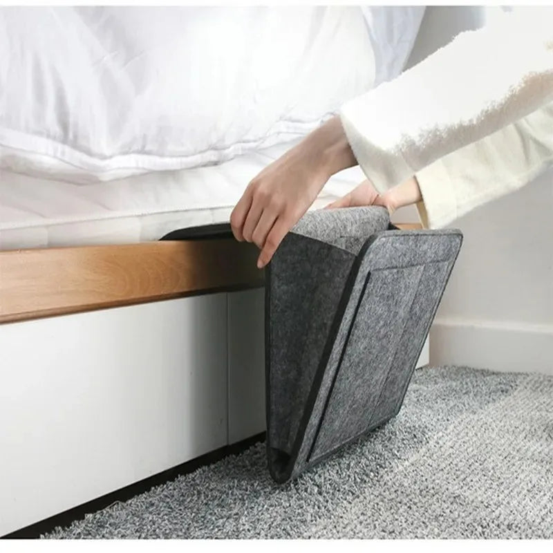 Felt Bedside Storage Organizer Anti-slip Bedside Bag Bed Sofa Side Hanging Couch Storage Remote Control Bed Holder Pockets Peaceful Pleasures Health and Wellness