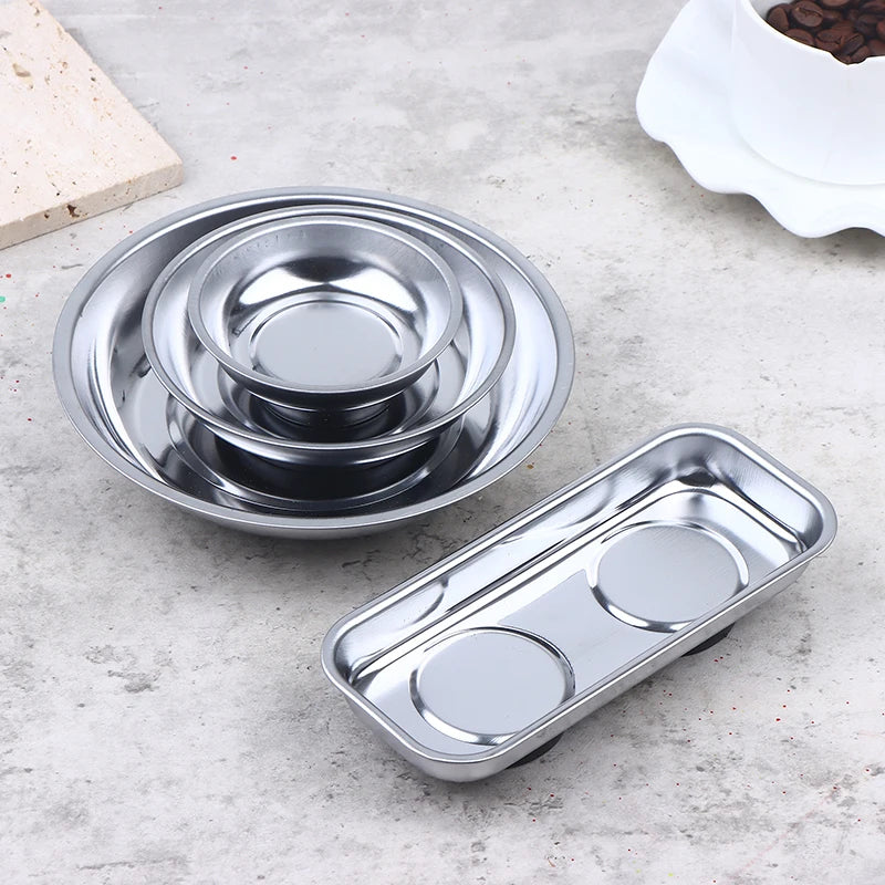 3/4/6 Inch Magnetic Tool Bowl Stainless Steel Magnetic Tray Circular Magnetic Parts Bowl Screws Sockets Storage Tray Peaceful Pleasures Health and Wellness