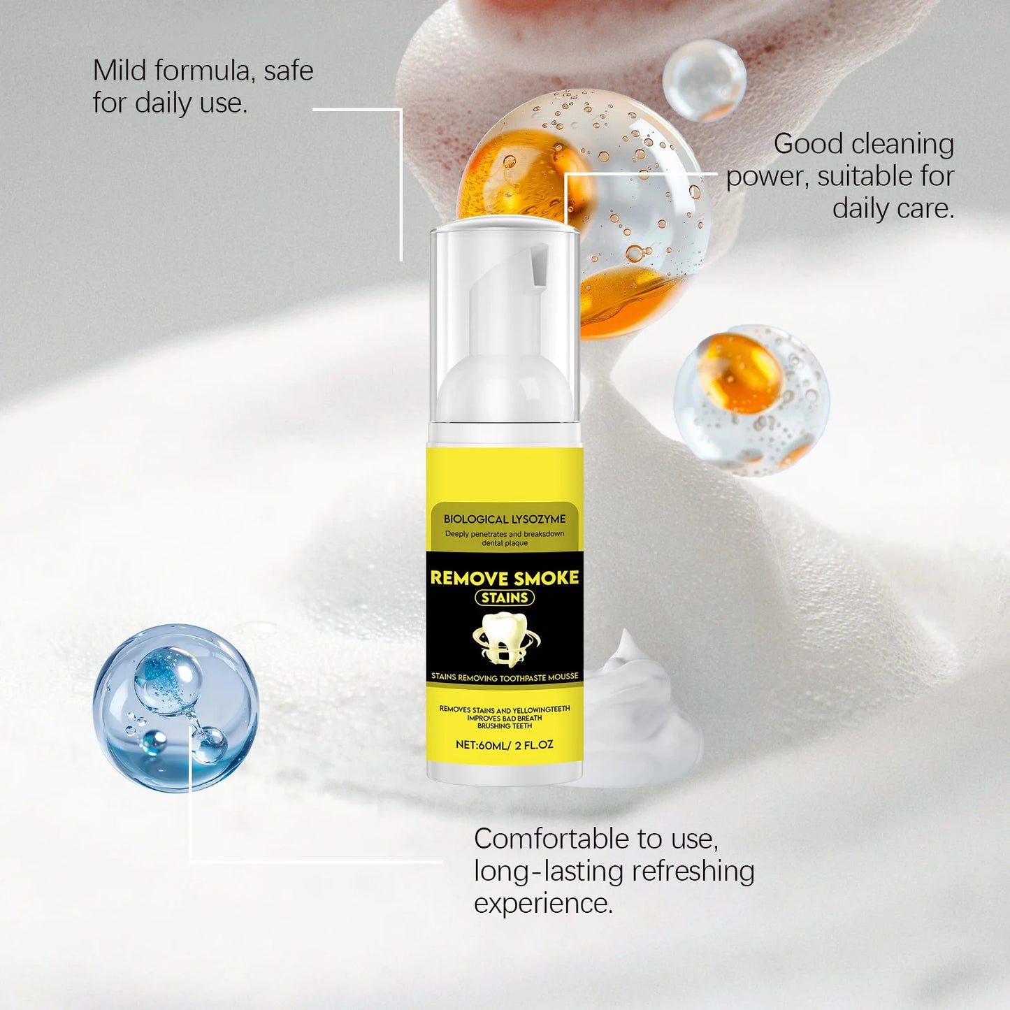 Brightening Toothpaste Mousse – Whitening & Fresh Breath 60ml