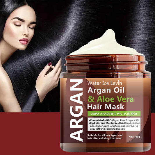 Argan Oil & Aloe Vera Hair Mask | Collagen Keratin Conditioner Hair Conditioning Mask Peaceful Pleasures Health and Wellness