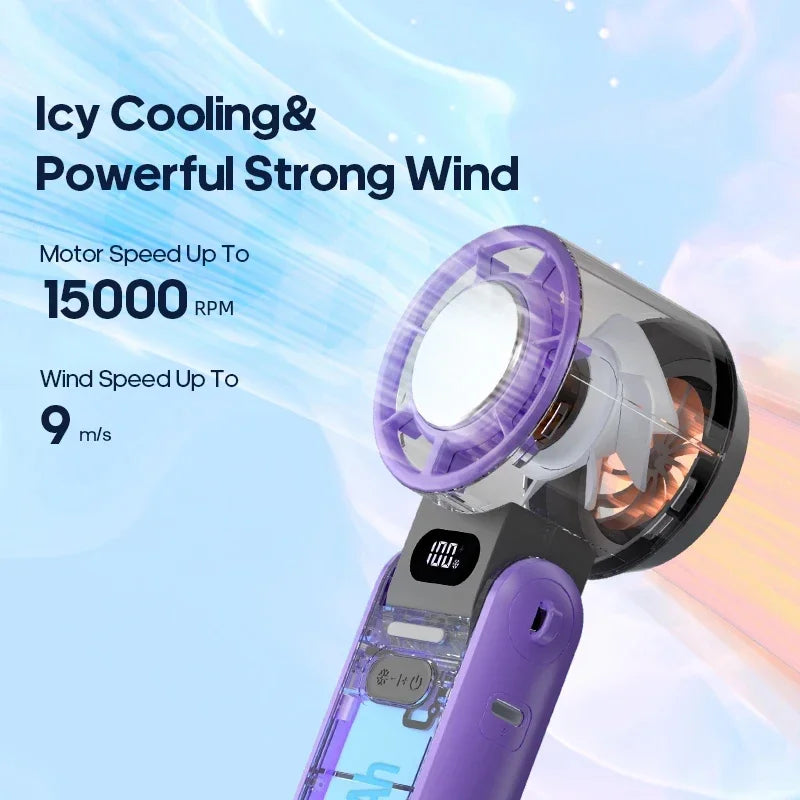 Lenovo Air Cooling Turbo Fan Mini Handheld Foldable USB Rechargeable 3600mAh 100 Wind Speeds Adjustable Outdoor With Lanyard Peaceful Pleasures Health and Wellness