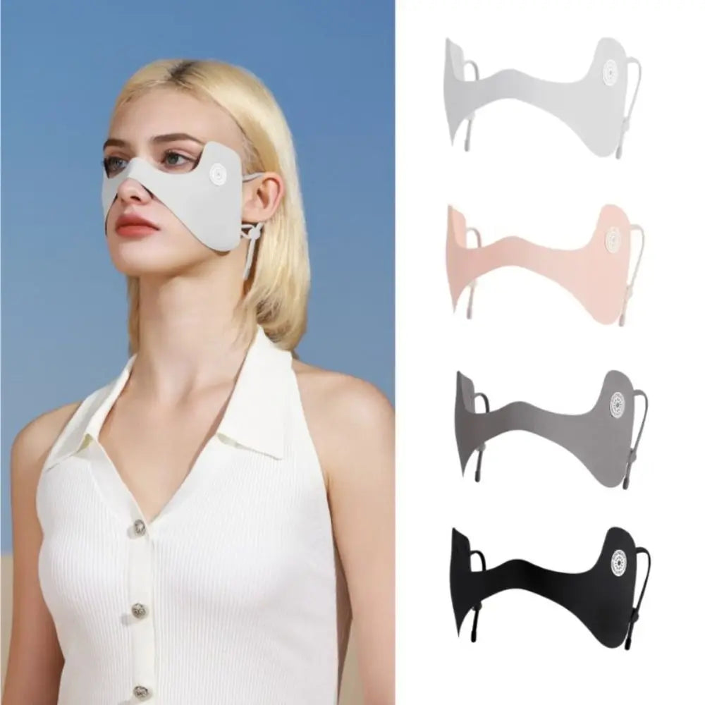 UV Protection Ice Silk Face Mask – Breathable Summer Cover