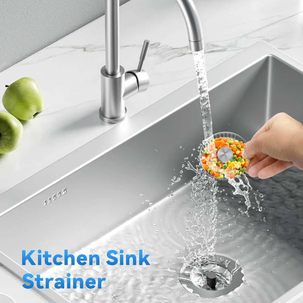 3 In 1 Kitchen Sink Drain Strainer Anti-Clogging Pops-Up Stopper Sink Filter Plug Garbage Disposal Stainless Sink Accessories Peaceful Pleasures Health and Wellness