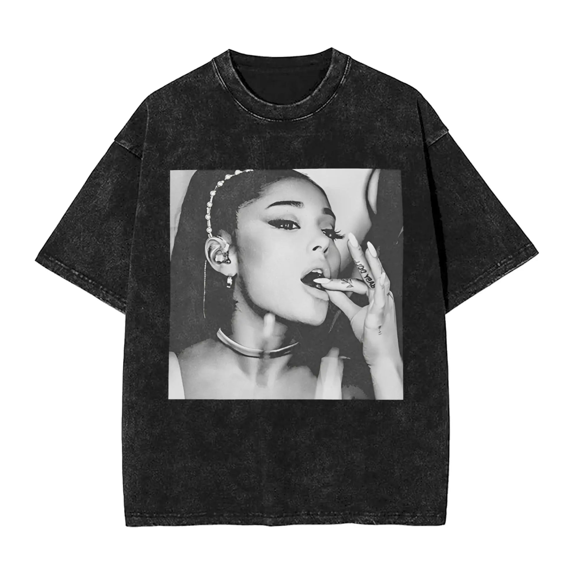 Mens T-Shirt Arianas Sweetener World Tour Washed T Shirts Fashion Grande Summer Tees Vintage Design Cotton Tops Plus Size Peaceful Pleasures Health and Wellness black M