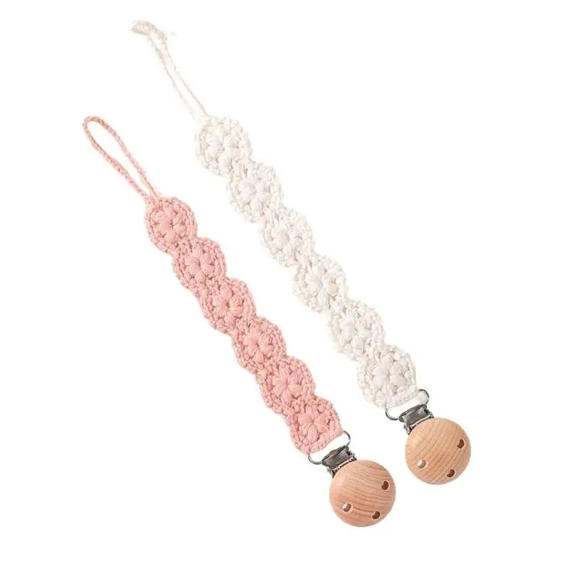 Baby Pacifier Clip Chain Holder 2-Pack – Safe & Soft Strap