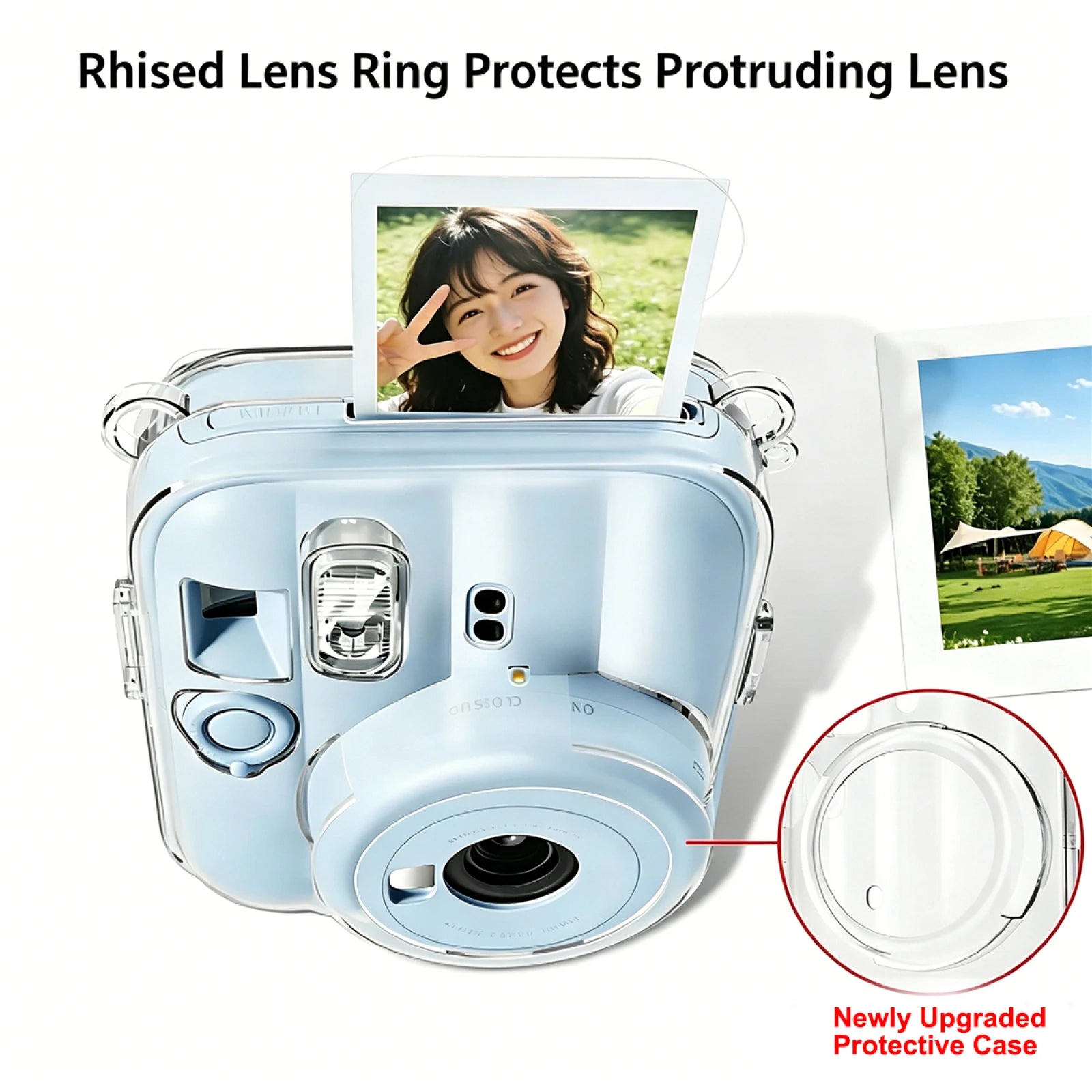 Crystal Clear Hard Case For Instax Mini 13 High Transparency PC Cover 360 Protection Raised Lens Guard Shockproof Anti-Scratch Peaceful Pleasures Health and Wellness