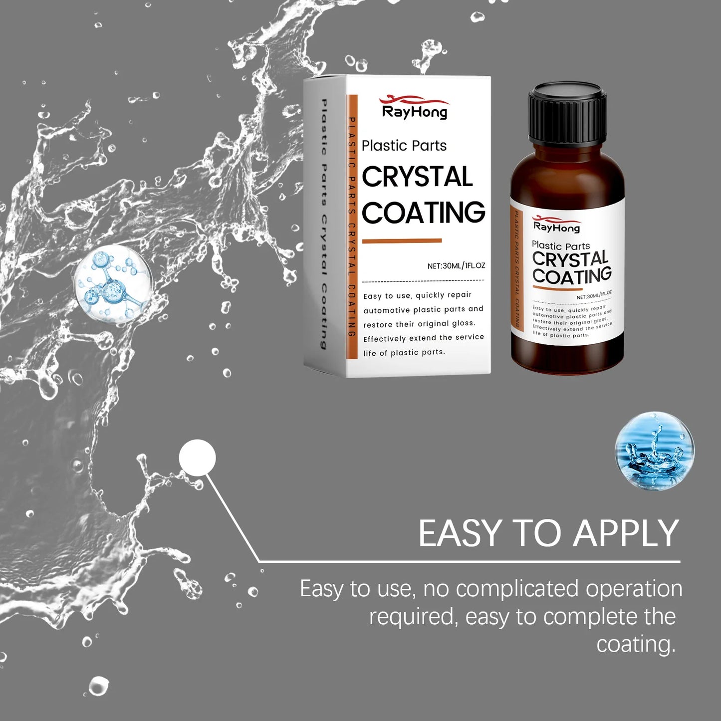 RayHong Crystal Plastic Coating Agent – Car Gloss & Protection
