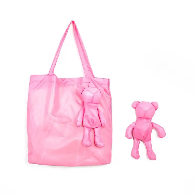 Cute Doll Foldable Tote Bag – Reusable Women's Shopping Bag